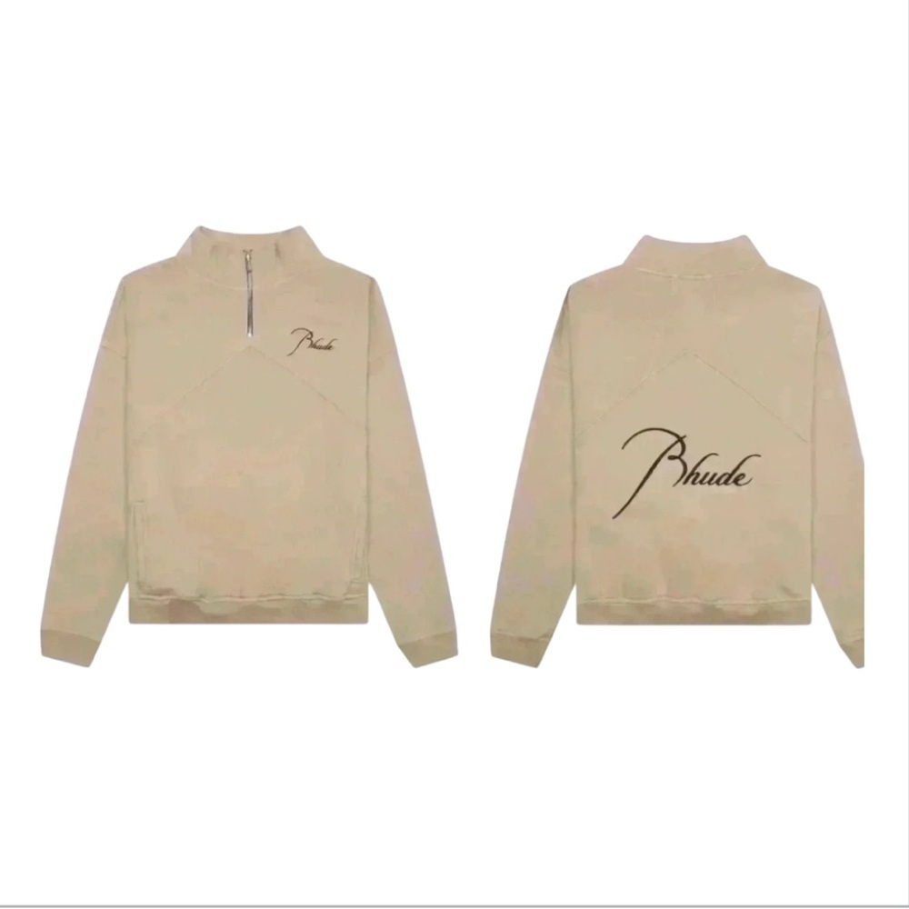 NWOT Rhude cream and black quarter zip pullover - Picture 2 of 5